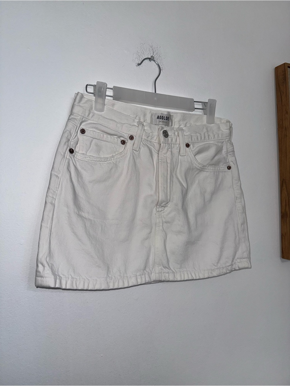 Agolde white  Denim Mini Skirt